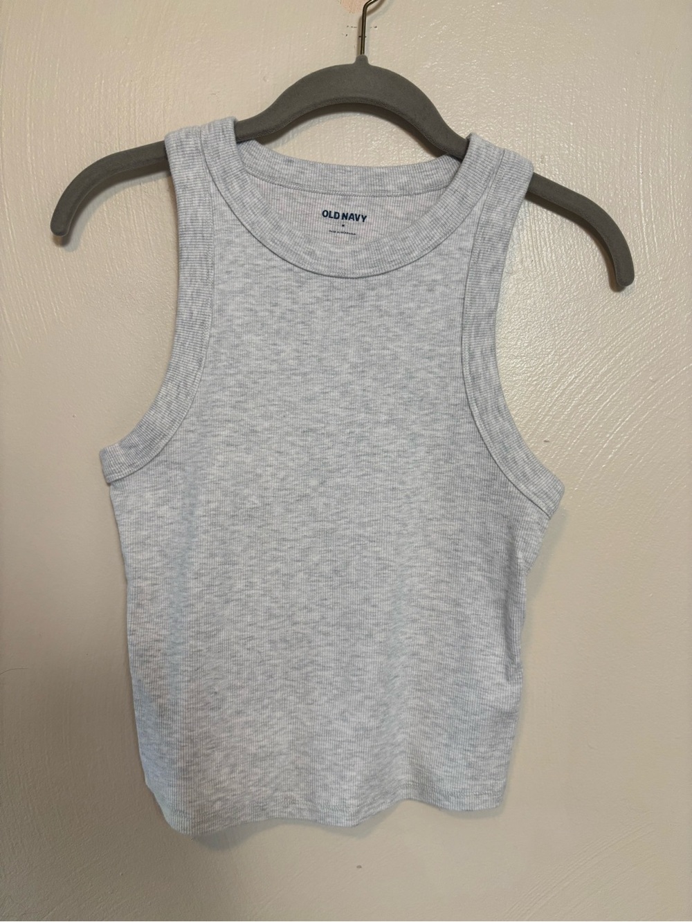 Old Navy Women’s Tank Top Shirt Ribbed Heather Light Gray Size Medium